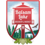 Balsam Lake Brewery & Market Logo | Red water tower with white writing