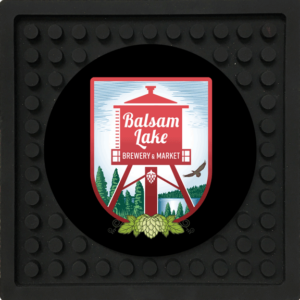 Black Coaster with Balsam Lake Brewery logo