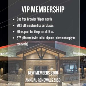 Promotional advertisement for Balsam Lake Brewery VIP Club Membership benefits.